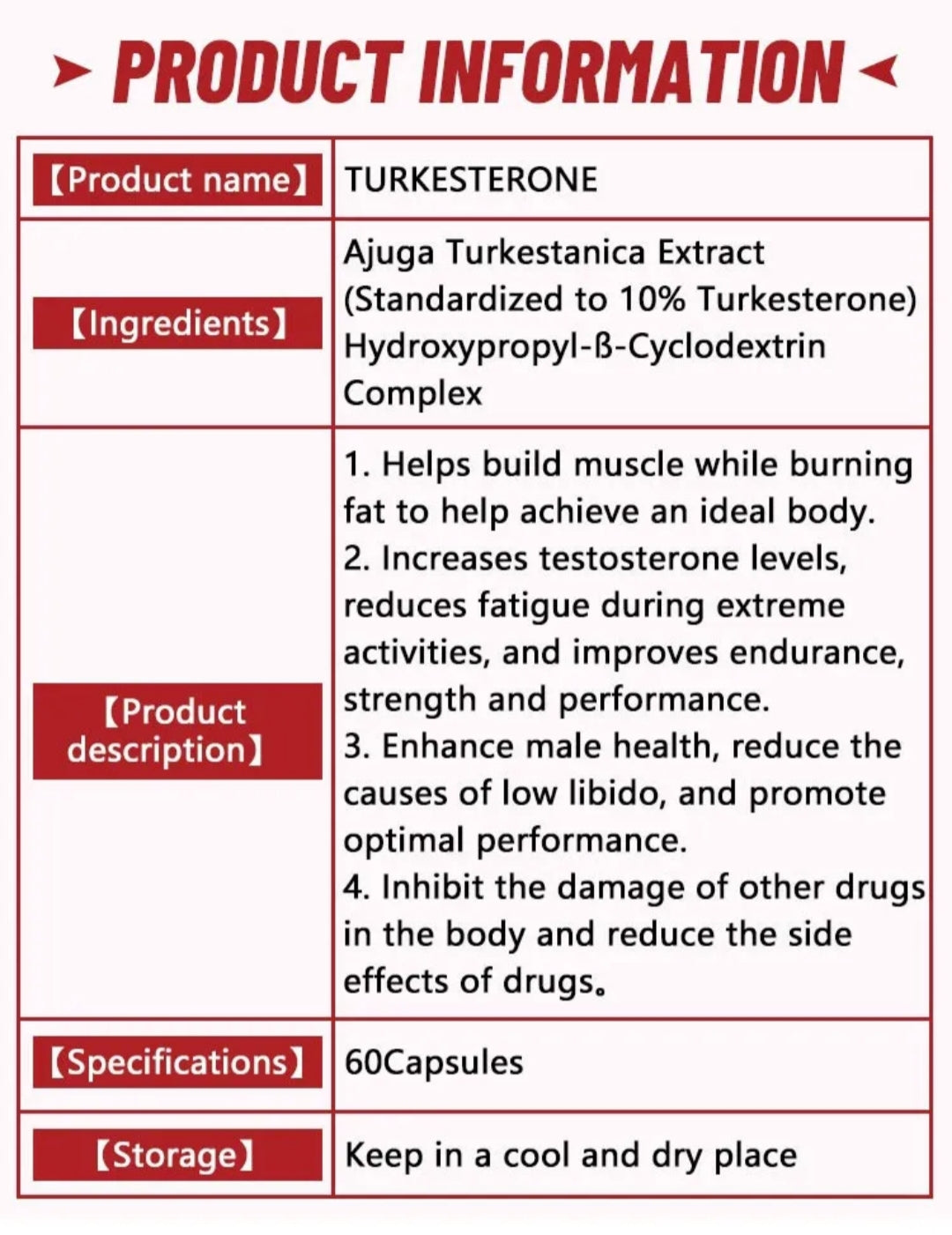 Turkesteron 500mg Ajuga Turkestanica Extrakt 60 Kapseln Turkesterone Muskelaufbau Anabol Pflanzlich Steroid