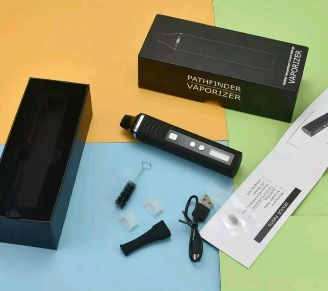 Vaporizer + Einfüllhilfe + Grinder Pen Verdampfer Vape Kit Dry Herb Trocken Pathfinder