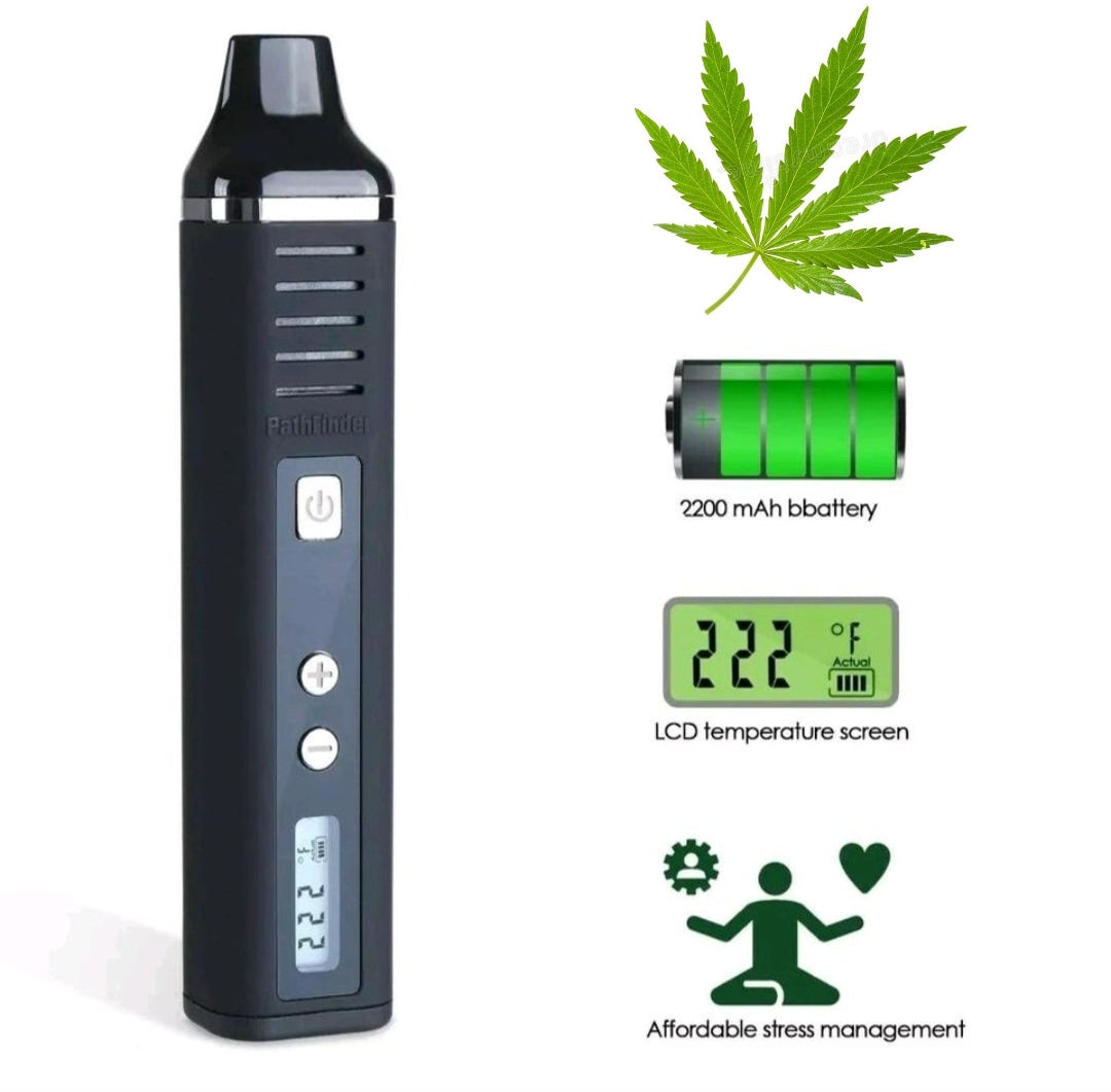 Vaporizer + Einfüllhilfe + Grinder Pen Verdampfer Vape Kit Dry Herb Trocken Pathfinder